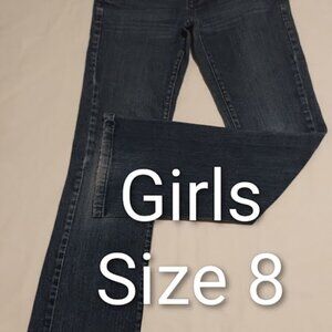 GUC Levis straight Girls Jeans Adjustable Waistband Size 8 Regular Pant Denim